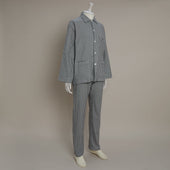 Soft Brushed Cotton Pyjama In Check Print In Grey