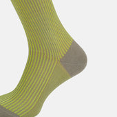 Lime Grey Thin Striped Long Socks
