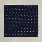 Wool and Cashmere Spotted Pocket Square In Navy