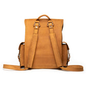 Front Pocket Leather Backpack