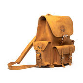 Front Pocket Leather Backpack