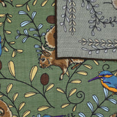 Animal Motif Wool Silk Pocket Square Army 40x40cm