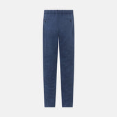 Blue Linen Herringbone Miles Trousers
