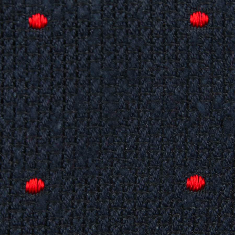 Dotted Shantung Grenadine Bespoke Tie Navy Red