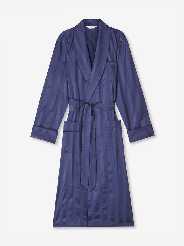 Men's Robe Lingfield Cotton Navy