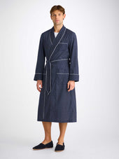 Men S Robe Cotton Batiste Pin Dot Print