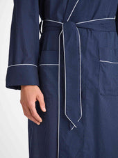 Men S Robe Cotton Batiste Pin Dot Print