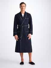 Men S Robe Royal Cotton Polka Dot