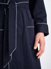 Men S Robe Royal Cotton Polka Dot