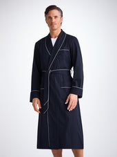 Men S Robe Royal Cotton Polka Dot
