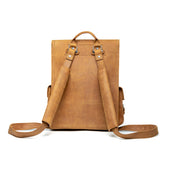 Thin Front Pocket Leather Backpack