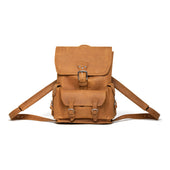 Thin Front Pocket Leather Backpack