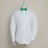 Spotted Print Silk Bow Tie In Green