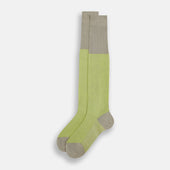Lime Grey Thin Striped Long Socks