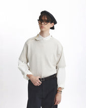 Army Double Zip T Shirt Oatmeal