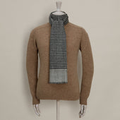 Houndstooth Cashmere Scarf In And Ivory