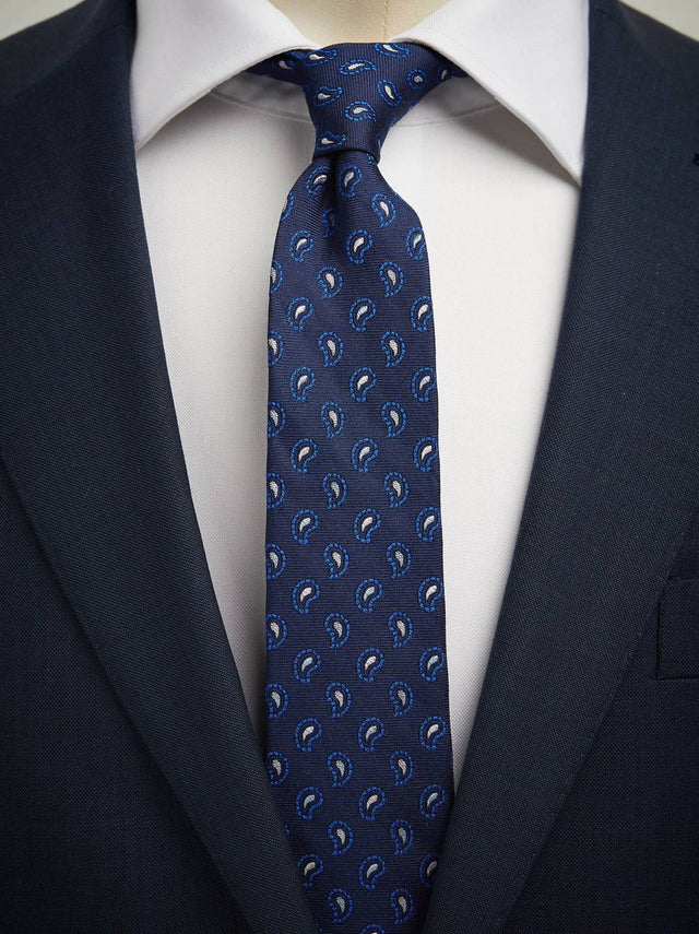 Blue Tie Small Paisley