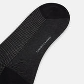 Melange Houndstooth Mid Length Socks