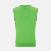 Bright Green V Neck Cashmere Vest
