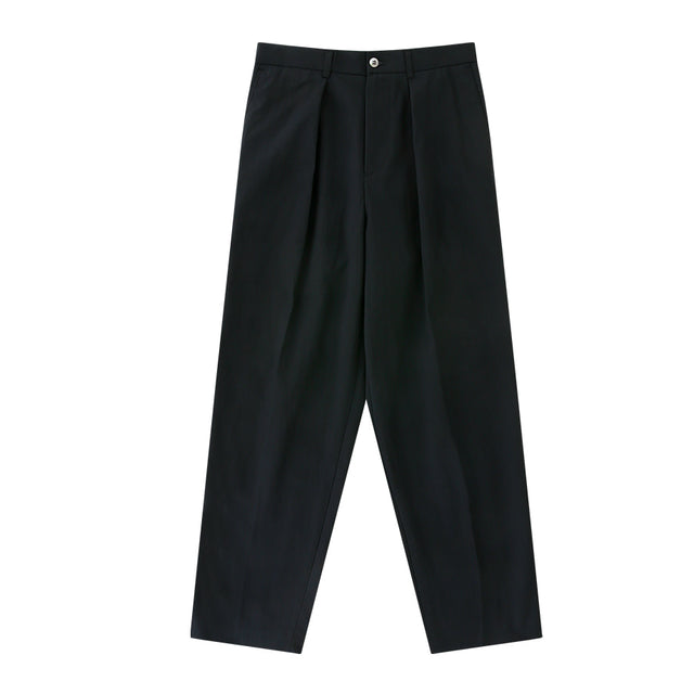 [Easy line] 1Pleats banding chino (Black)