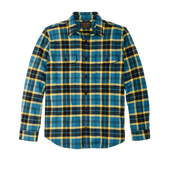 Vintage Flannel Work Shirt - Blue Ash Gold Plaid