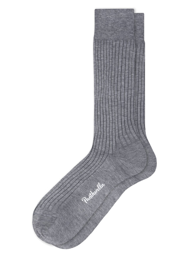 DANVERS | Cotton Lisle Socks | Mid Grey Mix