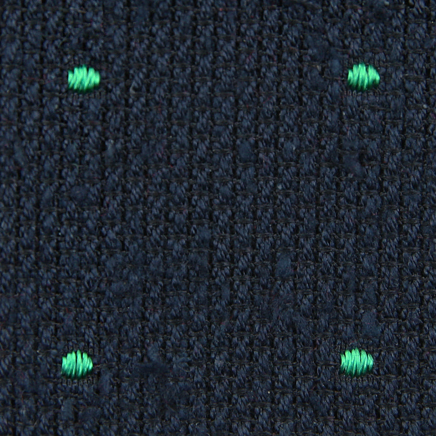 Dotted Shantung Grenadine Bespoke Tie Navy Green