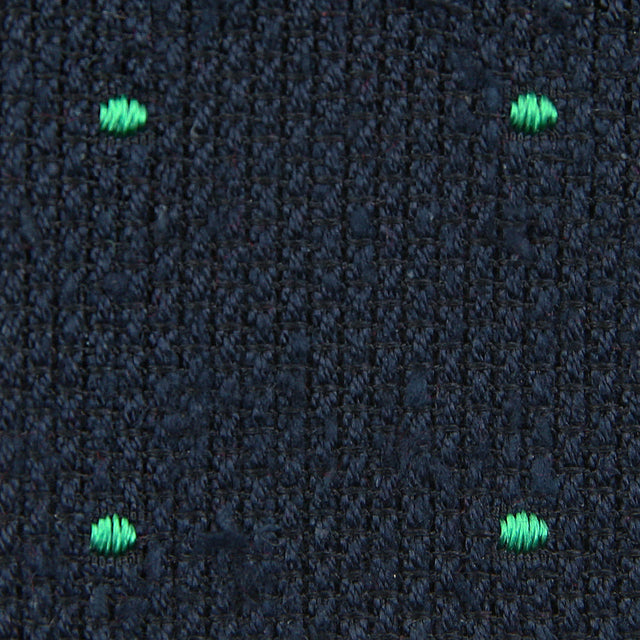 Dotted Shantung Grenadine Bespoke Tie - Navy / Green