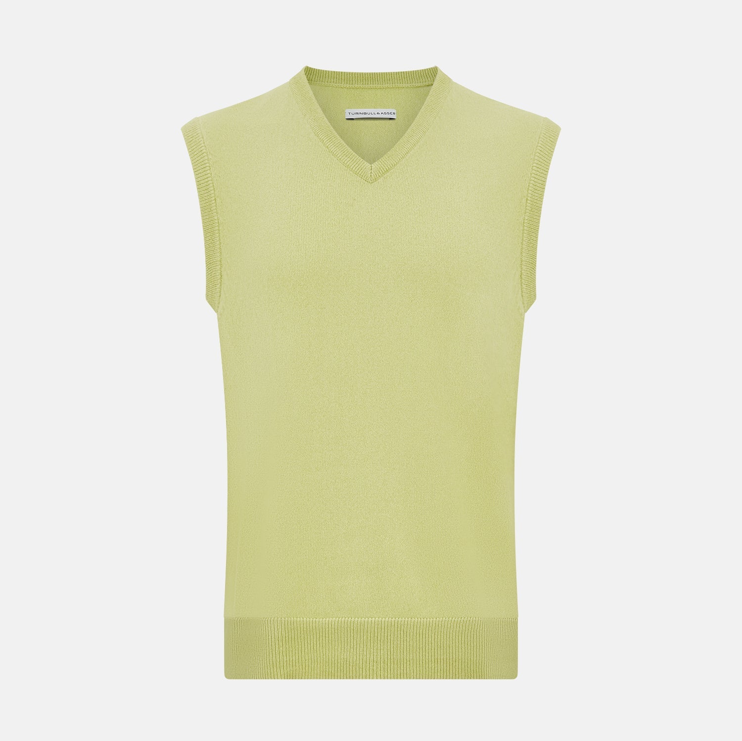 Melon Green V Neck Cashmere Vest