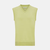 Melon Green V-neck Cashmere Vest