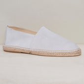 Suede Espadrilles With Rubber Sole In Light Grey
