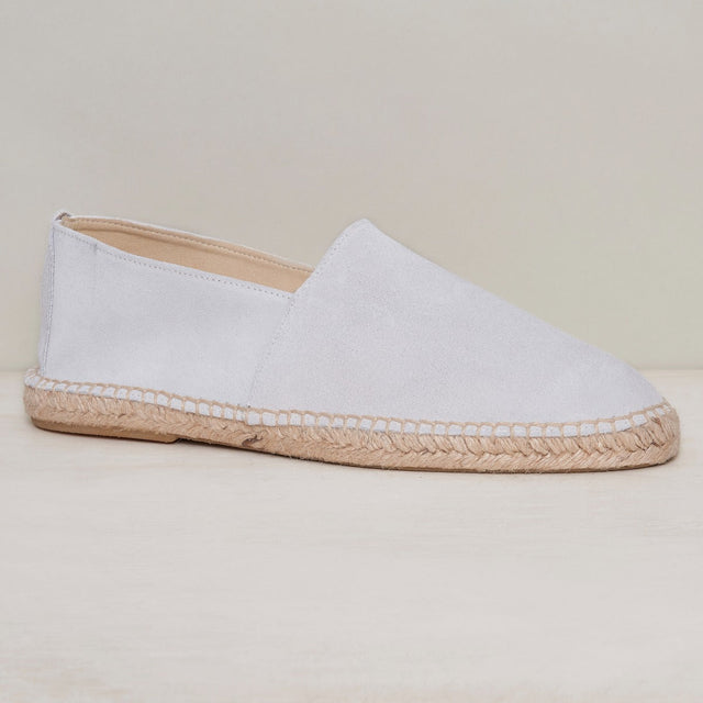Suede Espadrilles With Rubber Sole In Light Grey