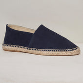 Suede Espadrilles With Rubber Sole In Navy