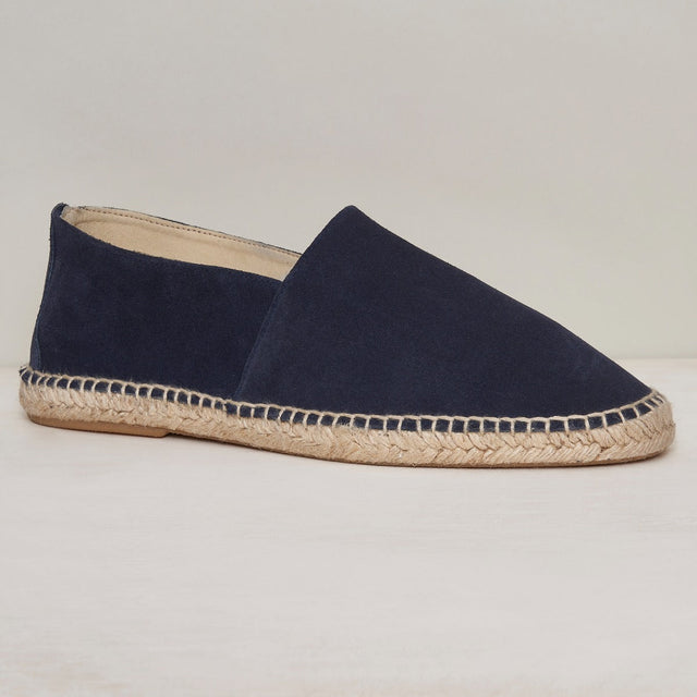 Suede Espadrilles With Rubber Sole In Navy