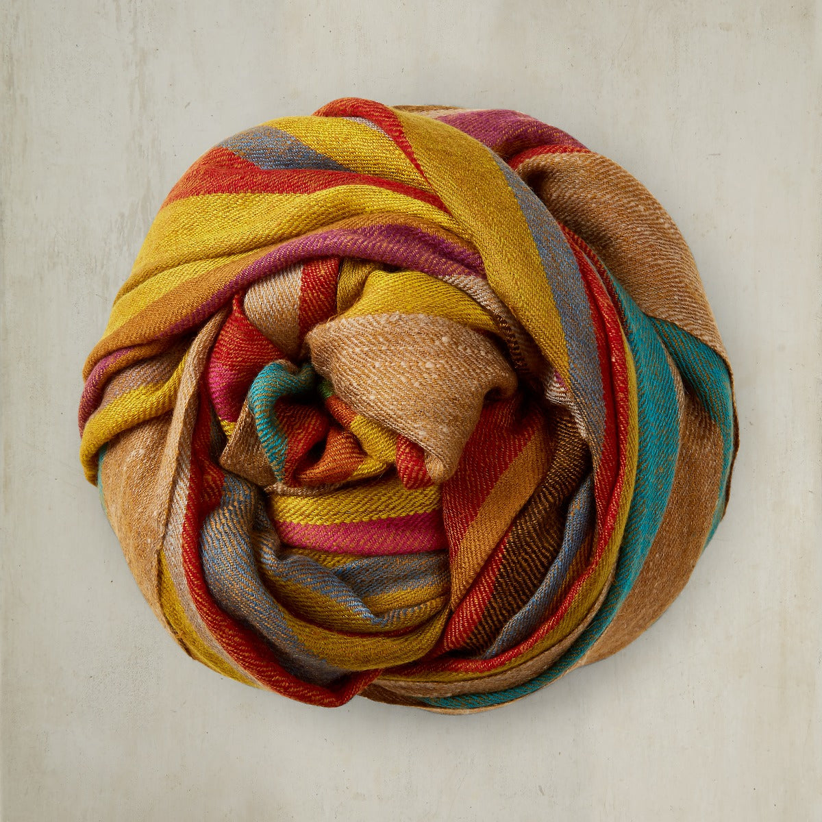 Multi Stripe Cashmere Scarf In
