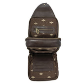 Pequeno Crossbody Bag Leather And Forest Canvas