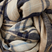 Cashmere Overcheck Scarf In And Natural