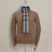 Cashmere Overcheck Scarf In And Natural