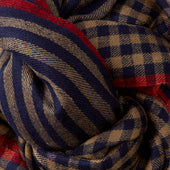 Mini Check Cashmere Scarf In And Taupe