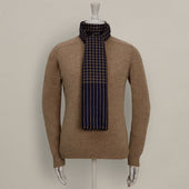 Mini Check Cashmere Scarf In And Taupe