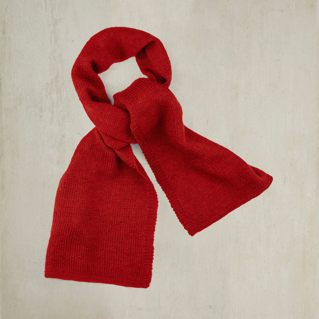 Muskox Knitted Scarf In Dark Red