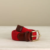 Cotton Elastic Woven Belt In Red