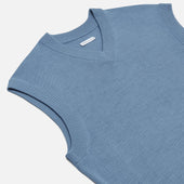 Pale Fine Merino V Neck Vest