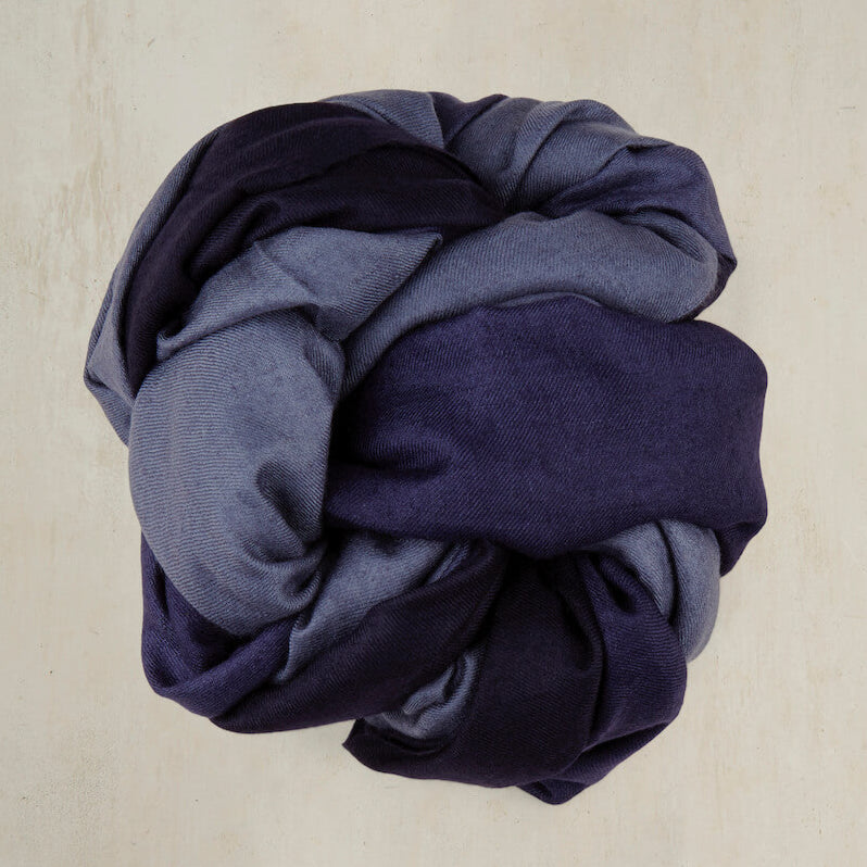 Ombre Cashmere Scarf In And Charcoal