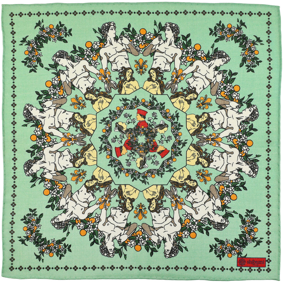Renaissance Wool Silk Pocket Square Pistachio 40x40cm