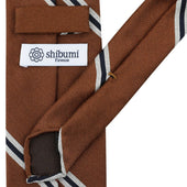 Repp Stripe Silk Cotton Tie Hand Rolled