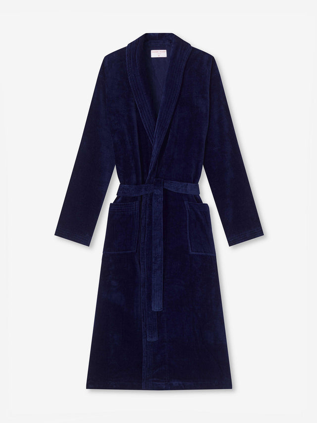 Men's Bathrobe Triton 10 Terry Cotton Navy