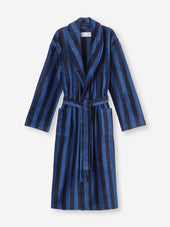 Men's Bathrobe Aston Terry Cotton Navy