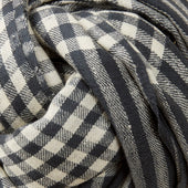 Mini Check Cashmere Scarf In And Ivory