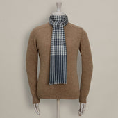 Mini Check Cashmere Scarf In And Ivory